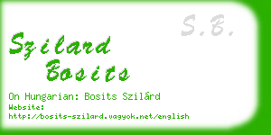szilard bosits business card