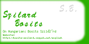 szilard bosits business card